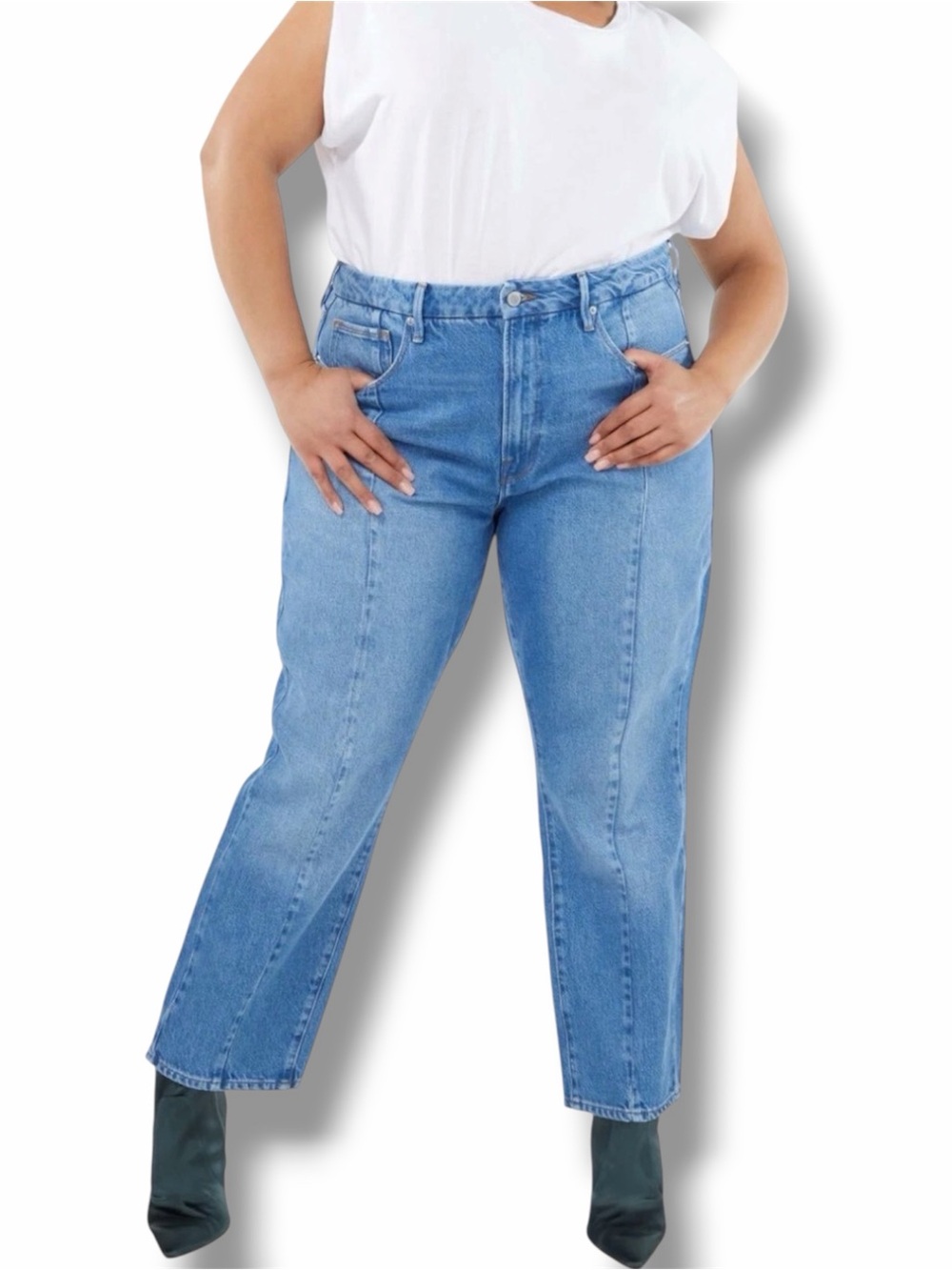 Good American Good Vintage Clean Seams Jeans Size 16